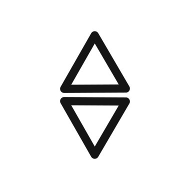 Yukarı ve aşağı ok simgesi doğrusal vektör grafik işareti veya web uygulaması ui için sembol