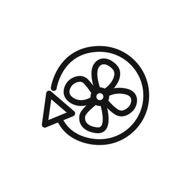 Havalandırma simgesi doğrusal vektör grafik işareti veya web uygulaması ui için sembol