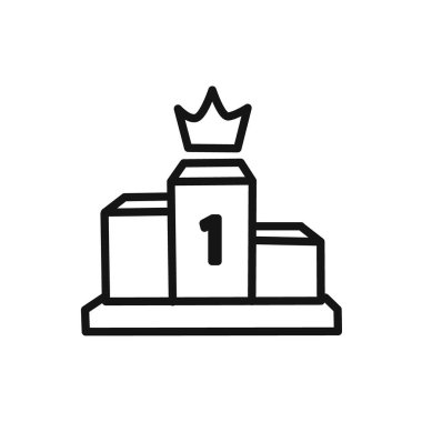 Kazanan podim Simge doğrusal vektör grafik işareti veya web uygulaması ui için sembol