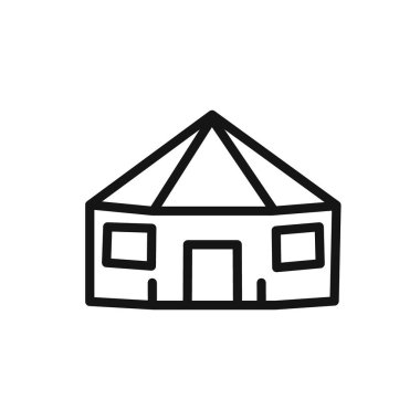 Yurt Simgesi doğrusal vektör grafik imzası veya web uygulaması ui için sembol