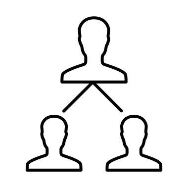 Siyah-beyaz renk ana hatları vektöründe bağlı pazarlama simgesi