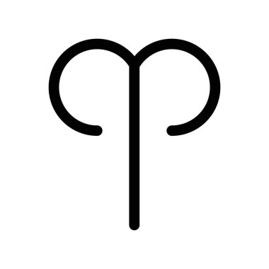 Koç burcu simgesi simgesi siyah-beyaz renk ana hat vektörü olarak ayarlandı