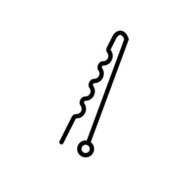 Bobby Pins simgesi siyah ve beyaz renk ana hatları vektöründe düz ayarlandı