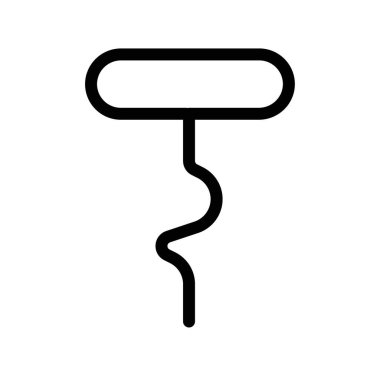 Tirbüşon simgesi siyah ve beyaz renk ana hatları vektöründe ayarlandı