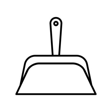 Faraş simgesi siyah-beyaz renk dış hat vektörü olarak ayarlandı