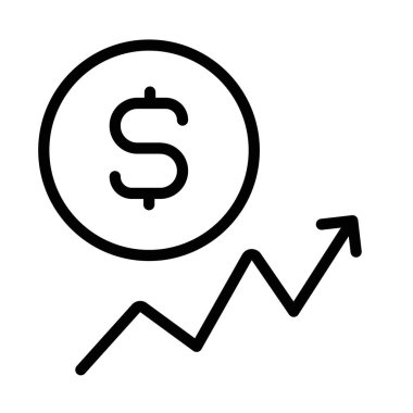 Eski borsa simgesi siyah-beyaz renk ana hatları vektöründe düz