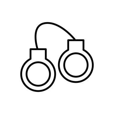 Kelepçe simgesi siyah beyaz ana hat vektöründe düz ayarlandı