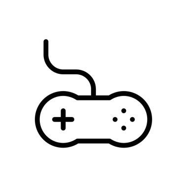 Joystick simgesi siyah-beyaz renk dış hat vektörü olarak ayarlandı