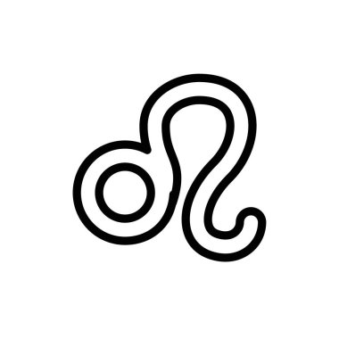 Leo burç simgesi simgesi siyah ve beyaz renk ana hat vektörü olarak ayarlandı