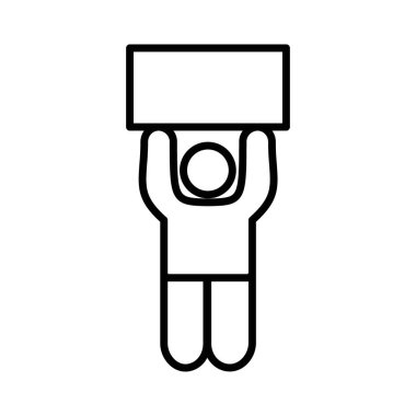 Siyah-beyaz renk ana hatlarıyla belirlenmiş poster simgesi olan adam protestosu