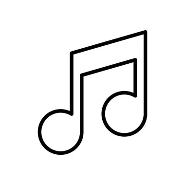 müzik notası simgesi siyah ve beyaz ana hat vektörü olarak ayarlandı