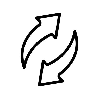 Simgeyi siyah ve beyaz renk dış hat vektörüyle tazele