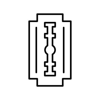 Tıraş bıçağı simgesi siyah-beyaz renk ana hatlarıyla ayarlandı