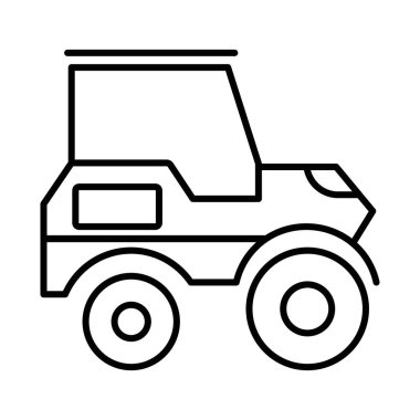 Yol silindiri simgesi siyah-beyaz renk dış hat vektörü olarak ayarlandı