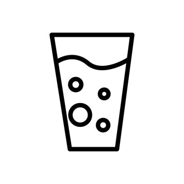 Su emme simgesi siyah ve beyaz ana hat vektöründe düz ayarlandı