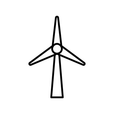 Rüzgar türbini simgesi siyah ve beyaz renk ana hatlarıyla ayarlandı