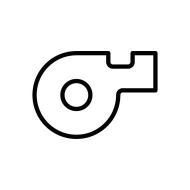 Islık simgesi siyah ve beyaz dış hat vektörü olarak ayarlandı