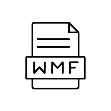 WMF Dosya Belgesi Simgesi Siyah beyaz renk özet vektörü olarak ayarlandı