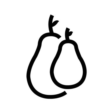 avokado simgesi basit düz vektör sembolü ana hatları koleksiyon logosu