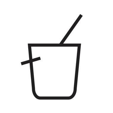 çubuk ve kova simgesi olan besom basit düz vektör ana hatları koleksiyon logosu