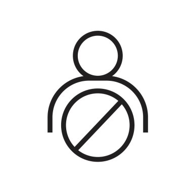 Kullanıcı Simgesi basit düz vektör ana hatları koleksiyon logosunu engelle