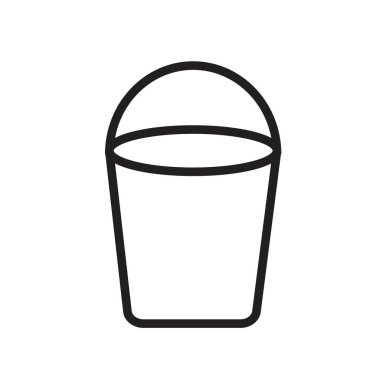 Kova simgesi basit düz vektör ana hatları koleksiyon logosu