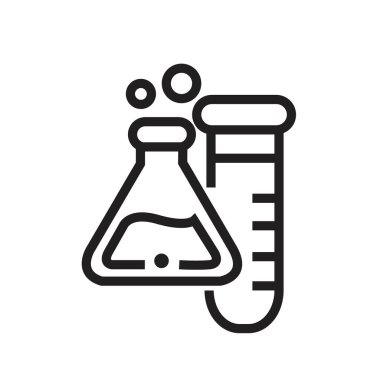 Kimya simgesi basit düz vektör ana hatları koleksiyon logosu