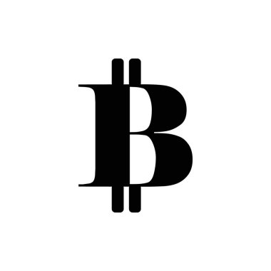 Ayaan basit düz vektör sembolü koleksiyon logosu tarafından Bitcoin simgesi tasarımı