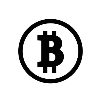 Bitcoin simgesi basit düz vektör ana hatları koleksiyon logosu