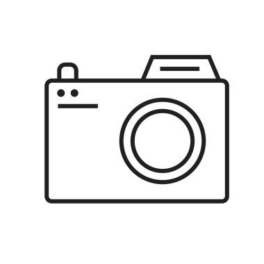 kamera simgesi basit düz vektör ana hatları koleksiyon logosu