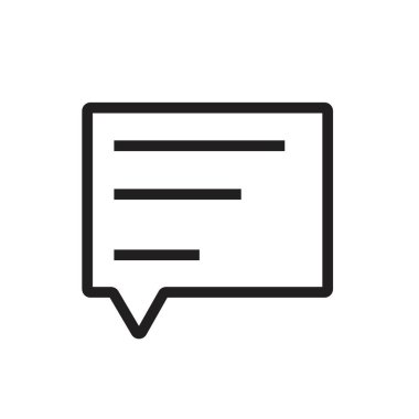 Yorum simgesi basit düz vektör ana hatları koleksiyon logosu