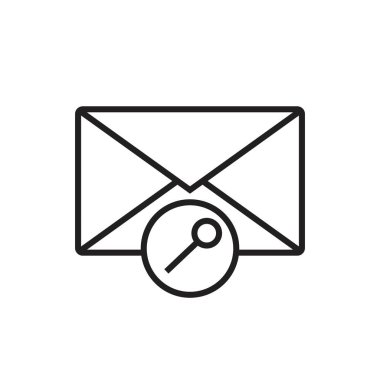 e-posta güvenlik anahtarı simgesi basit düz vektör ana hatları koleksiyon logosu