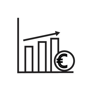 Euro grafik simgesi basit düz vektör ana hatları koleksiyon logosu