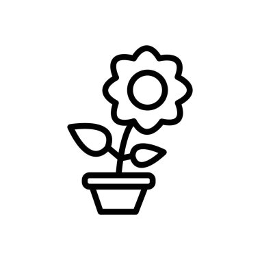 Ayaan basit düz vektör sembolü özet koleksiyon logosu tarafından saksı simgesi dizaynında çiçek