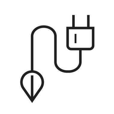 Yeşil enerji dolgu simgesi basit düz vektör ana hatları koleksiyon logosu