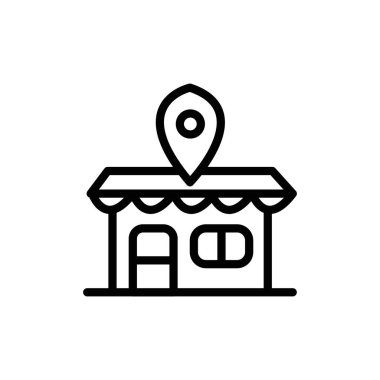 Ayaan tarafından pazar yeri simgesi tasarımı basit düz vektör ana hatları koleksiyon logosu