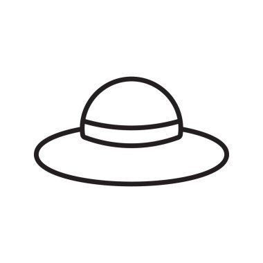 Pamela Şapka simgesi basit düz vektör sembolü özet koleksiyon logosu