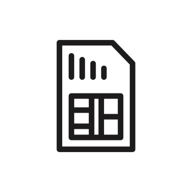 Ayaan tarafından Sim Card simgesi tasarımı basit düz vektör sembolü ana hat koleksiyon logosu