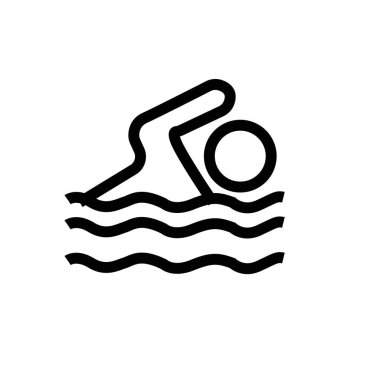 Yüzme simgesi basit düz vektör ana hatları koleksiyon logosu