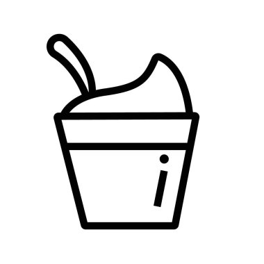 yoğurt simgesi basit düz vektör sembolü özet koleksiyon logosu