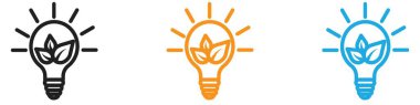 Eko ampul simgesi vektör logosu koleksiyonu ya da paket grubu