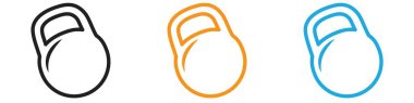 Kettlebell simge vektör logosu koleksiyonu veya paket grubu