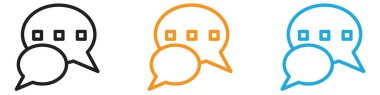 Sohbet simgesi vektör logosu koleksiyonu veya paket grubu