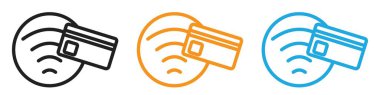 Temassız Ödeme simgesi vektör logo kümesi koleksiyonu ya da paket grubu