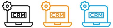 crm simge vektör logo kümesi koleksiyonu veya paket grubu