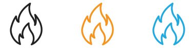 Ateş ateş ikonu vektör logosu koleksiyonu ya da paket grubu