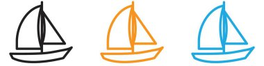 Yelkenli ikonu vektör logosu koleksiyonu ya da paket grubu