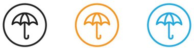 Şemsiye simgesi vektör logosu koleksiyonu veya paket grubu