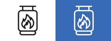 Benzin tankı simgesi logosu işaret vektör ana hatlarını siyah ve beyaz olarak işaretle