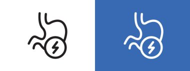 Gastrit simgesi logo işareti vektör ana hatları siyah ve beyaz